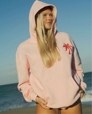 Pink Pink Palm Puff To Live For the Hope of it All Hoodie | 013KVUONL